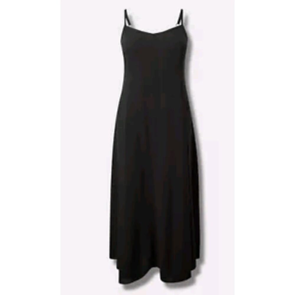 TORRID GOTH BOHO BLACK MAXI CHALLIS TRAPEZE DRESS SLEEVELESS 2 2X XXL 18 20 - Picture 2 of 10